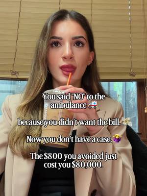 You waved off the ambulance because you did not want an $800 bill. That decision just cost you $80,000. Refusing ambulance transport is one of the first things insurance uses to argue your injuries were not serious. If you were hurt badly enough to need compensation later, why did you turn down emergency care at the scene? That question has no good answer without documentation. The ambulance ride you avoided becomes their evidence. Take the ambulance. See a doctor. Call us. We handle car accidents, truck accidents, motorcycle accidents, slip and fall, premises liability, and personal injury cases across all 5 boroughs of New York City. Free consultation: (516) 531-7833.