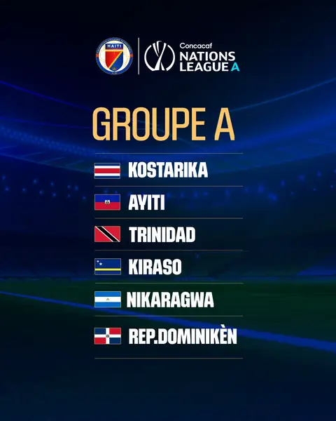 Apre tiraj osò Lig Nasyon Concacaf 2026-2027 la, Ayiti konnen senk advèsè li yo: Kostarika, Trinidad ak Tobago, Kiraso, Nikaragwa ak Repiblik Dominikèn. Pami yo, Grenadye yo pral rejwenn twa ekip yo te deja kwaze sou wout kalifikasyon pou Koup di Mond FIFA 2026 la: Kostarika, Kiraso ak Nikaragwa. Faz gwoup la ap dewoule pandan fenèt entènasyonal mwa septanm ak oktòb 2026 yo. Dapre fòma konpetisyon an, chak seleksyon pral jwe 4 match sèlman, ak 2 lakay ak 2 ale. Objektif la klè: ranmase ase pwen pou fini pami de premye ekip nan gwoup la epi jwenn tikè pou ka de final yo, ki pwograme pou mwa novanm 2026. Ann fè yon sèl dèyè ekip nasyonal la. Nou tout se Grenadye!
