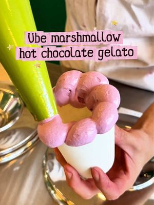 Trying the viral Ube Marshmallow Hot Chocolate Gelato in Melbourne! Toasted ube marshmallow flower, rich hot chocolate, and your choice of gelato 🍫🍨 I went with the Sour Cherry Stracciatella, and the gelato was silky smooth, folded with crunchy dark chocolate shards and bursts of tangy Amarena sour cherries. 🍒 The marshmallow was really sweet, but the rich, slightly bitter hot chocolate balanced it out. I personally think it was worth the hype! 😚 📍 L'Arte Della Gelato, 191 Brunswick St, Fitzroy VIC 3065 (Self-funded) #melbournefood #melbournefoodie #melbourneeats #melbournedesserts #melbfoodie 
