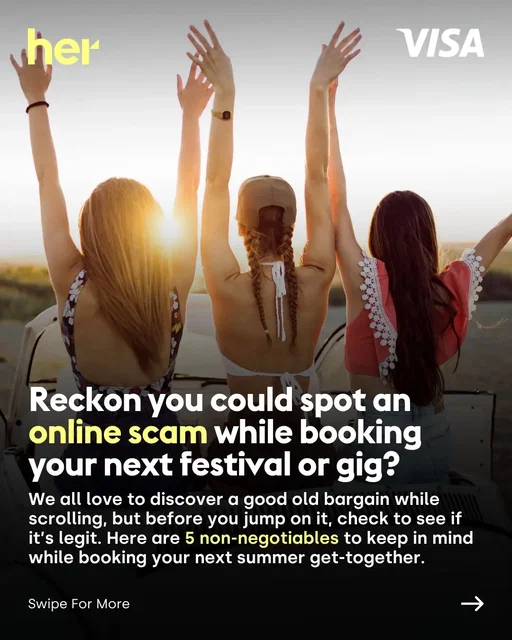 Time to become a social media scam detective 🕵️‍♀️ [ad]   Behind fake profiles and dodgy links, scammers are waiting to make their next move.   As the group holiday makes it out of the chat and into real life, keep these six tactics in mind, and remember, Visa helps stop fraud before it starts. Stay safe, stay secure and stay vigilant ✅   w/ @visaireland