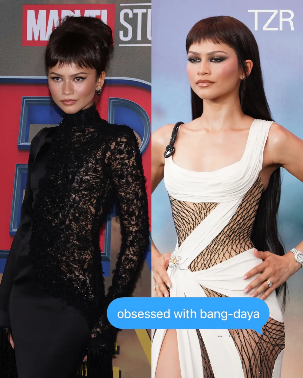 The Bang-daya world tour continues! The ‘Spider-Man: Brand New Day’ star arrived in Shanghai this morning wearing a webbed Atelier Versace Spring/Summer 2016 Couture gown. 📷: Getty #Zendaya