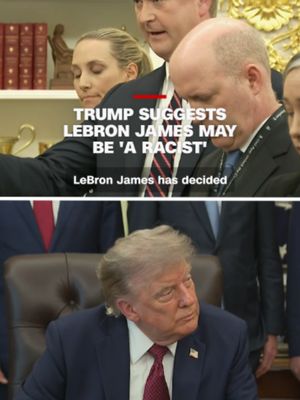 President Donald Trump suggested that basketball superstar LeBron James might be "a racist," telling reporters that "I only like people that like me." Trump was asked about whether he thought James was a better player than NBA legend Michael Jordan. #sports
