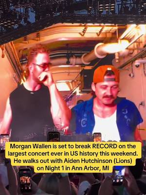 Morgan Wallen walks out with Aiden Hutchinson from the Detroit lions / UodM alum for Night One in Ann Arbor! #TickPick #morganwallen #morganwallenwalkout #morganwallenconcert #detroitlions 