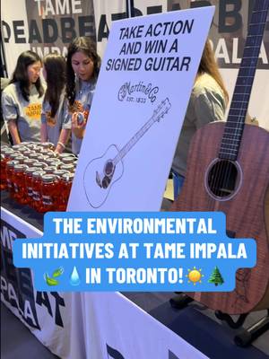 @Tame Impala has some amazing environmental initiatives highlighted at their Toronto show! 🍃💧☀️ Tame Impala has been partnered with @REVERB since their 2020 World Tour and have also partnered with @Nalgene to create a limited edition reusable water bottle featuring custom artwork. Funds from the bottle support important environmental efforts.  They’re showcasing @Ontario Clean Air Alliance where you can join in to say no to Toronto’s climate-damaging Portlands gas plant.  They’ve got information for fans to better understand the environmental footprint of live music as part of the Music Climate Revolution campaign. Where you can take a survey about your fan fashion.  Check out all the great information along the concourse at @Scotiabank Arena 👏🏼 #tameimpala #environment #climatechange #livemusic #deadbeattour 