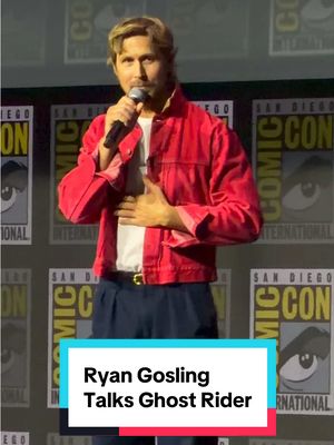 Ryan Gosling talks about taking on the role of #GhostRider and thanks the Hall H crowd.  #mcu #marvel #marvelstudios #ryangosling 