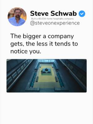 The bigger a company gets, the less it tends to notice you.  As organizations scale, individual clients, guests, and employees often get lost in the noise of systems and spreadsheets. But growth shouldn't come at the cost of personal connection. The best businesses don't just expand, they double down on making sure every person feels seen, valued, and prioritized no matter how big the company grows. Bigger isn't the win. Better is. #hospitalitymindset #scaleyourbusiness #businessgrowth #companyculture #shorttermrentals