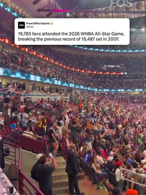 The 2026 WNBA All-Star Game drew a record 19,783 fans, surpassing the previous mark of 19,487 set in 2007.