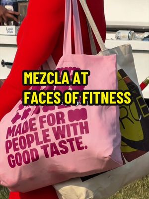 our totes spotted all over the grounds of @FOF: THE LOLLA OF FITNESS 💪🩷 #mezcla #proteintreat #proteinsnack #fyp 