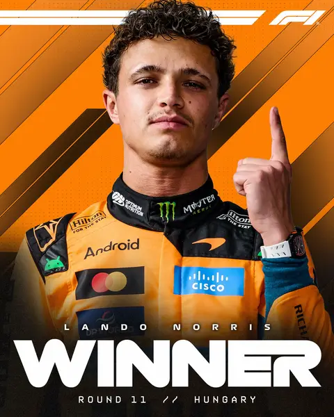 lando norris wins from pole for the first time as a world champion in a sensational drive around the hungaroring 🤩 #f1 #f1drivers #hungariangp #landonorris #mclaren 