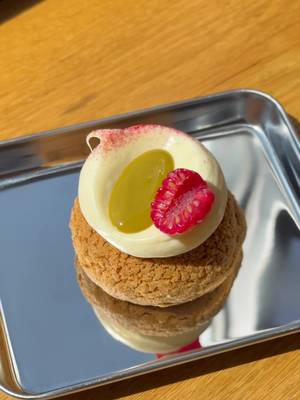 The Afternoon Tea - Episode 1! Pistachio & Raspberry Choux Bun. Full recipe is free on my website #baking #choux #afternoontea 