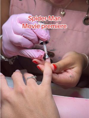 Getting my nails done for the Spider-Man brand new day premiere🫢 #spiderman #brandnewday #nails #nailinspo 