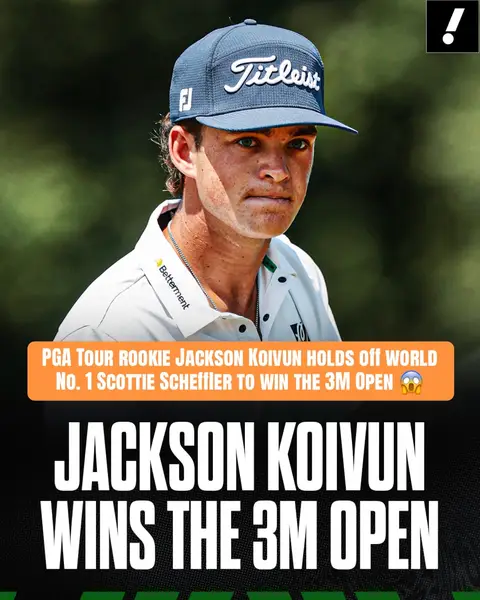 21-year-old Jackson Koivun, who turned pro in June following the U.S. Open after a standout college career at Auburn, shot 25-under for the tournament to win by three strokes 🔥 #golf #3M #scottiescheffler #auburn #PGATOUR 