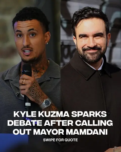 Kuz got Twitter talking 🗣️ Kyle Kuzma got Twitter talking after replying to Mayor Mamdani’s post about Benjamin Netanyahu, saying the NYC mayor was ‘playing president.’ The exchange quickly spread online, with people debating Kuzma’s criticism and whether or not it was valid.  [📸: via/ GettyImages]