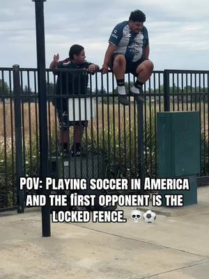 Playing soccer in America be like 😭 memo horchata🇲🇽 and Miggie couldn’t jump over the fence so we can play soccer 😭 #Soccer #futbol #fut #goalkeeper #pov 