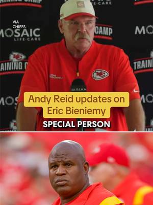 Andy Reid vocalized his support for OC Eric Bieniemy after the tragic news about his wife on Sunday night.  (via @Chiefs) #chiefskingdom #patrickmahomes #traviskelce #kcchiefs #chiefs 