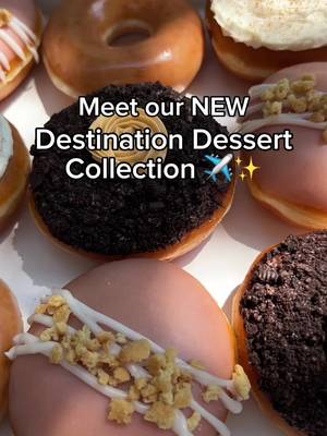 Meet our NEW Destination Dessert collection, featuring globally inspired flavors that transport your taste buds 🍩✨ 🍰 Guava Cheesecake 🍫 Choco Dulce Cookie Crunch 🎂 Tres Leches Inspired No passport? No problem! 🌍✈️ #krispykreme #destination #flavors #doughnut #donut 