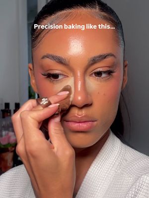 The only baking we do around here x @DanessaMyricksBeauty powder puff  @Huda Beauty easy bake in banana bread 