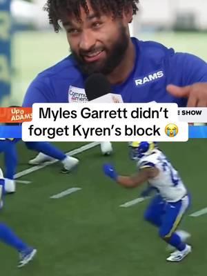 Myles Garrett had to let Kyren Williams know he remembered 😭 #Rams #MylesGarrett #KyrenWilliams #FantasyFootball #NFL 