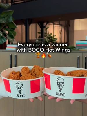Competitive for cravings.🔥 Get BOGO Hot Wings, available on KFC.ca and the KFC app.