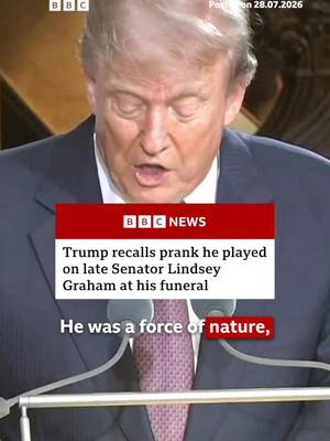President Donald Trump delivered a eulogy at the funeral of US Senator Lindsey Graham. #DonaldTrump #LindseyGraham #Senate #USNews #BBCNews