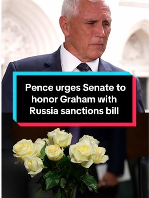 “There would be no greater tribute to Senator Lindsey Graham then for the Senate of the United States to take up the Russian sanctions bill, put it on the president's desk and have it signed into law.” MS NOW's @Ali Vitali spoke with former Vice President Mike Pence, who urged the Senate to pass the Russia sanctions bill originally authored by Sen. Lindsey Graham to honor the late senator's legacy. #news #MikePence #politics 
