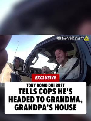 🚨 EXCLUSIVE: Tony Romo told cops he was on his way to meet his grandma and grandpa when he was pulled over and ultimately busted for OWI ... newly released body camera footage shows.