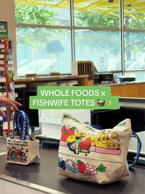 @Whole Foods Market x fishwife totes are here!!!!! 👜🍇💚✨ shop the collab exclusively IRL at select locations nationwide (link in bio!!) #wholefoods #wholefoodsmarket