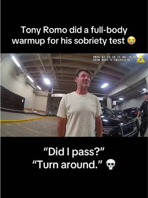 Tony Romo did NOT take his sobriety test seriously 💀 #tonyromo #cte #bodycam #sobrietytest #romo 