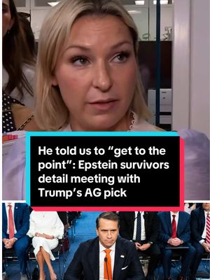 Survivors of Jeffrey Epstein and their families said Trump's AG pick, Todd Blanche, was "condescending" during their meeting with him, which came at the request of GOP Sen. Thom Tillis. The group visited Capitol Hill Friday to drop files off to senators' offices ahead of the Judiciary Committee's upcoming vote on Blanche's confirmation as U.S. Attorney General. #news  #politics  #epstein 
