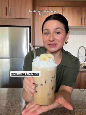 #NESCAFEPartner Banana Cream Pie Breve using NESCAFÉ® Espresso Concentrate 🤎 @NESCAFÉ USA 