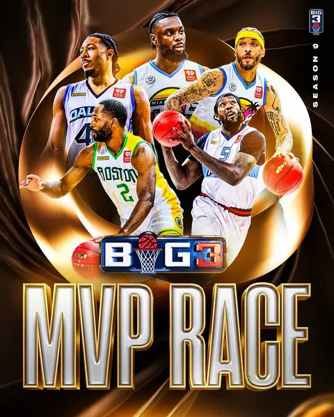 Somebody in this graphic is about to take it.  Who you got? 👀 #big3 #big3basketball #mvp 
