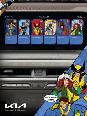 Unleash your power. The new X-Men display themes unlock your inner hero, bringing bold energy and iconic spirit to your every drive. Perfect for fans ready to embrace their extraordinary potential. #Kia #KiaConnectStore #DisplayThemes #Marvel #X-Men Display themes to be released are subject to change. Availability and features may vary by model, model year, trim level, and vehicle software version. Kia Connect subscription required. Kia Connect terms and conditions apply.