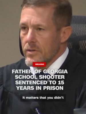 Colin Gray, the Georgia father whose teenage son Colt killed four people in a 2024 school shooting, was sentenced Thursday to 15 years in prison in a landmark case testing the limits of who can be held responsible for a mass shooting. #breakingnews