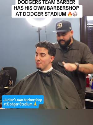 Imagine having your own barbershop in Dodger Stadium 🔥 #dodgers #dodgerstadium #losangeles 