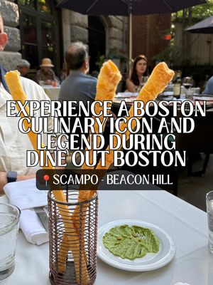 Dine Out Boston is back 🍽️ and this is your sign to make a reservation at one of Boston’s most iconic restaurants: @Scampo inside the @LibertyHotel  Formerly known as Boston Restaurant Week, Dine Out Boston, hosted by @Meet Boston is the perfect chance to explore some of the city’s best restaurants with special prix fixe menus at accessible price points. For Scampo’s $36 three-course menu, you can experience the flavors of one of Boston’s most celebrated dining destinations in the heart of Beacon Hill. We started with the Indian Spiced Corn Soup with Crème Fraîche & Maine Crab and the Zucchini Pakora. The pakora was easily one of my favorite bites in this city.  For entrees, we tried the Cajun Shrimp with Carrot & Stracciatella Gnocchi and the Haddock with Chorizo Crust & Fried Green Tomatoes. Both dishes showcased the creativity and attention to detail that make Scampo a Boston favorite. And you already know we had to finish with Chef Lydia Shire’s signature tiramisu. Chef Lydia, mentored by Julia Child, is a true Boston culinary legend who has helped shape the city’s dining scene for decades, and her passion for creating memorable food is felt throughout every dish at Scampo. Whether you’re looking for a Boston date night restaurant, Beacon Hill dining experience, or a new restaurant to try during Dine Out Boston, Scampo should be on your list. Dine Out Boston runs from August 1-15. Visit Dine Out Boston and Meet Boston for participating restaurants, menus, and more information. 📍Scampo | Boston, MA #DineOutBoston #BostonRestaurants #BostonFoodies #BostonFoodGuide #BostonEats 