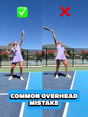 One of the biggest reasons your overheads keep popping up? 👆 You’re probably making contact too late. Take a look at these two clips: ⬅️ Left: I’m making contact at about 12 o’clock—above my head and slightly out in front of my body. This lets me transfer my weight forward and hit through the ball. ➡️ Right: I’m making contact behind my body, which forces me to lean back and reach for the ball. When that happens, it’s much harder to stay balanced, generate power, or keep the ball down. The next time you practice overheads, don’t just focus on your swing. Focus on where you’re making contact. Getting the ball out in front can make a huge difference in the quality, power, and consistency of your overhead. 🏓 Aim for 12 o’clock, not behind your head. #Pickleball #PickleballTips #PickleballTraining #PickleballCoach #OverheadSmash 
