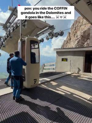 The most unique cable car in the world!!! This is the “Coffin Gondola” in the Dolomites in the Sassulongo region. Instead of stepping into a traditional cabin, you will be pretty much shoved into those tiny little coffin gone to the see some of the craziest peaks in the area. If you want a really hot and claustrophobic ride, this is for you💀💀💀 Hey! We’re Meghan and Pat a married couple traveling the world full time! If you like roadtripping, hiking, adventures, and exploring new places with your person, welcome to our page! Travel Couple, Hiking, Unique Stays, Romantic, Cinematic, Adventures, Date Ideas