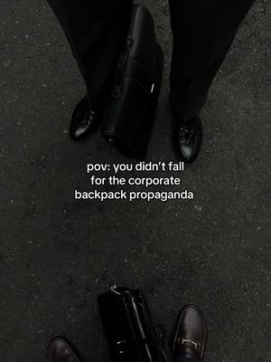 i don’t want to look like a school kid 😭🤣 #corporate #corporatestyle #financebro #backpack #briefcase 