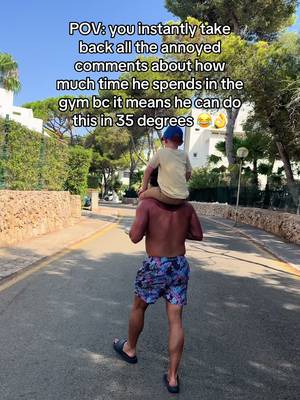 Ok ok I take it back yes you can go every day I need you to be strong for dad duties 😂💪 @cameronhutchinsonugc #contentcreator #dadlife #holidaymode 
