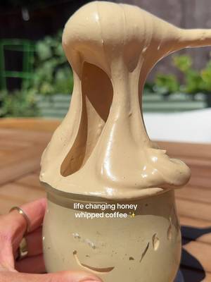 Romanticize your morningggg with honey whipped coffee 🥹 like Dalgona whipped coffee but even better!! It’s sooo fluffy and luscious & it freezes amazing! Stash it in your freezer & scoop some out whenever you want a latte!  Full recipe is up on my blog!! (Linked in my bio!)  Scoop on top of frothed milk for a hot latte or over ice, milk, any flavorings, etc for an iced latte!   #whippedcoffee #coffeerecipe #honeycoffee #dalgonacoffee #coffeeathome 