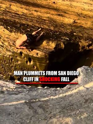 A man loses his grip on a cliff in San Diego and plunges onto the rocks below before falling into the ocean in terrifying footage. Witnesses say he had been climbing the cliff face in the Sunset Cliffs neighborhood when the fall happened. Police, lifeguards, and paramedics rushed to the scene within minutes, and he was airlifted to a hospital. The extent of his injuries has not been released. Authorities note that cliff jumping is illegal in San Diego.