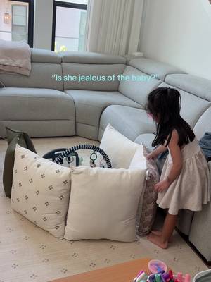 Not her building him a pillow fort just in case he tumbles off his mat on the floor 🥹 #Siblings