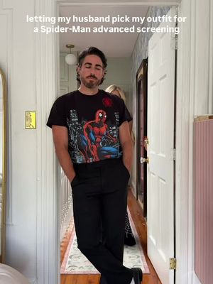 we are so back 🕷️🕸️ my husband picks out my outfit for an advanced screening of Spider-Man #spiderman #spidermancosplay #spidermanbrandnewday #couple 