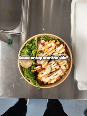 Settling this once and for all. 🔥 Are you pouring it all over or keeping it on the side for dipping?  Drop your team below! 👇 #bowlsofrice #stepbystep#craftbowls #ricebowls