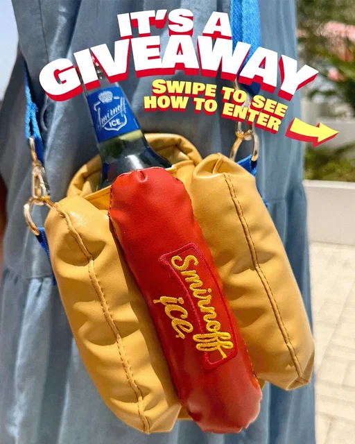 swipe for how to enter drop #2 of my hot dog bag giveaway 🌭 and stay tuned for one more chance to win 👀 **Actual prize may vary from image** NO PURCHASE NECESSARY. U.S., 21+. Void in MD, ME, NJ, VA, & where prohibited. Ends 8/4/2026. Winners selected at random. Alcohol NOT part of prize. Subject to Rules at: bit.ly/44CJFs1. Sponsor: Diageo Beer Company USA, New York, NY. Please Drink Responsibly. SMIRNOFF ICE Premium Flavored Malt Beverage. The Smirnoff Co., New York, NY. This promotion is in no way sponsored, endorsed or administered by, or associated with, TikTok.