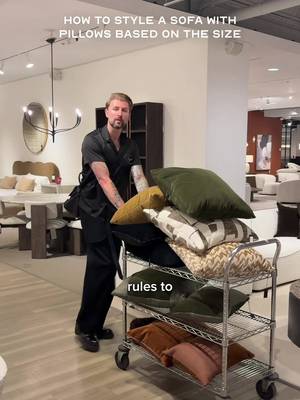 How to Style a Sofa With Pillows Based On The Size To add pillows, or not to add pillows, truly one of life's great dilemmas. To chop or not to chop? Shakespeare could never. One of the biggest mistakes I see when styling a sofa is the wrong pillow grouping, and trust me, the difference between chic and a pillow fort that a 7 year old would be proud of is very real. There are a number of things to consider depending on the style of your sofa, but this is your starting point for making sure it always looks intentional, and never like a hostage situation for your couch. #interiordesign #interiordesigner #trends #homedecor #homeimprovement 