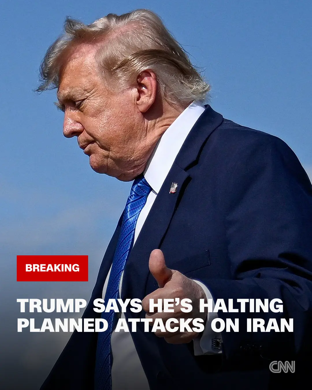 The president said he agreed to requests from Iran and other Middle Eastern countries to cancel the attack, citing progress in talks.  📸: Daniel Heuer/Reuters