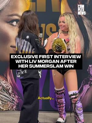 Fresh out of the ring and still champion🏆  Liv Morgan’s only plans tonight: celebrate with her dad and enjoy the moment 🍾