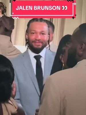 Jalen Brunson gets filmed by Jaylen Brown from across the room at Donovan Mitchell’s wedding 😅 (via fchwpo/IG)
