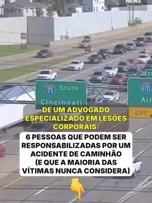 6 envolvidos que podem ser responsabilizados por um acidente de caminhão! A responsabilidade pode se estender à 1. empresa transportadora, 2. aos carregadores do frete, 3. aos mecânicos de manutenção, 4. ao fabricante de peças com defeito e até a 5. corretores de carga (freight brokers), além de 6. motorista. Quando ocorre uma colisão com um veículo comercial, a culpa raramente cai apenas sobre o motorista.  Se você sofreu um acidente, se machucou no trabalho ou está enfrentando o processo de imigração, você merece ter alguém ao seu lado. Nós ajudamos pessoas reais a atravessar alguns dos momentos mais difíceis da vida. Nossas consultas são sempre GRATUITAS, e nós estamos aqui para ouvir você. 📲 Envie uma mensagem ou ligue para 617-245-8090 e agende sua consulta gratuita hoje mesmo.   #AcidenteDeCaminhao #LesoesCorporais #DireitosDaVitima #IndenizacaoJusta #BrooksLaw